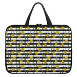 Yellow Daffodil Striped Pattern Print Laptop Sleeve With Handle