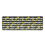 Yellow Daffodil Striped Pattern Print Long Kitchen Mat