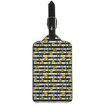 Yellow Daffodil Striped Pattern Print Luggage Tag