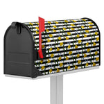 Yellow Daffodil Striped Pattern Print Mailbox Cover