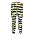 Yellow Daffodil Striped Pattern Print Men's Leggings