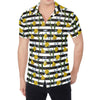 Yellow Daffodil Striped Pattern Print Men's Shirt