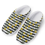 Yellow Daffodil Striped Pattern Print Mesh Casual Shoes