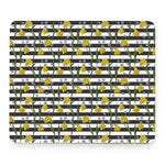 Yellow Daffodil Striped Pattern Print Mouse Pad