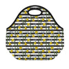 Yellow Daffodil Striped Pattern Print Neoprene Lunch Bag