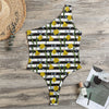 Yellow Daffodil Striped Pattern Print One Shoulder Bodysuit