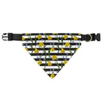 Yellow Daffodil Striped Pattern Print Over The Collar Dog Bandana