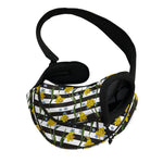 Yellow Daffodil Striped Pattern Print Pet Sling Carrier