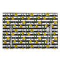 Yellow Daffodil Striped Pattern Print Placemat
