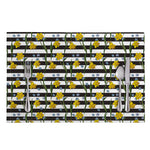 Yellow Daffodil Striped Pattern Print Placemat