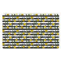 Yellow Daffodil Striped Pattern Print Polyester Doormat
