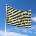 Yellow Daffodil Striped Pattern Print Polyester Flag
