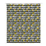 Yellow Daffodil Striped Pattern Print Polyester Shower Curtain