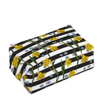 Yellow Daffodil Striped Pattern Print Rectangle Tissue Box Cover