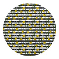 Yellow Daffodil Striped Pattern Print Round Blanket