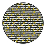 Yellow Daffodil Striped Pattern Print Round Floor Mat