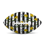 Yellow Daffodil Striped Pattern Print Rugby Ball