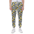 Yellow Daffodil Striped Pattern Print Joggers