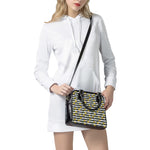 Yellow Daffodil Striped Pattern Print Shoulder Handbag