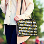 Yellow Daffodil Striped Pattern Print Shoulder Strap Bible Bag