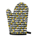 Yellow Daffodil Striped Pattern Print Single Oven Mitt