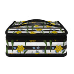 Yellow Daffodil Striped Pattern Print Small Lunch Bag