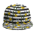Yellow Daffodil Striped Pattern Print Snapback Cap