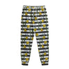 Yellow Daffodil Striped Pattern Print Sweatpants