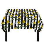 Yellow Daffodil Striped Pattern Print Tablecloth