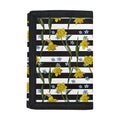 Yellow Daffodil Striped Pattern Print Trifold Wallet