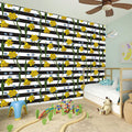 Yellow Daffodil Striped Pattern Print Wall Sticker