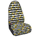 Yellow Daffodil Striped Pattern Print Waterproof Car Seat Cover