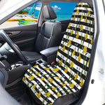 Yellow Daffodil Striped Pattern Print Waterproof Car Seat Cover