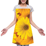 Yellow Daisy Flower Print Adjustable Apron