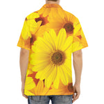 Yellow Daisy Flower Print Aloha Shirt
