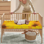 Yellow Daisy Flower Print Baby Crib Sheet