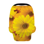 Yellow Daisy Flower Print Baby Seat Cover
