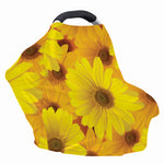 Yellow Daisy Flower Print Baby Seat Cover