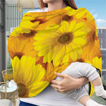 Yellow Daisy Flower Print Baby Seat Cover