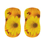 Yellow Daisy Flower Print Bar Stool Covers