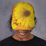 Yellow Daisy Flower Print Baseball Cap
