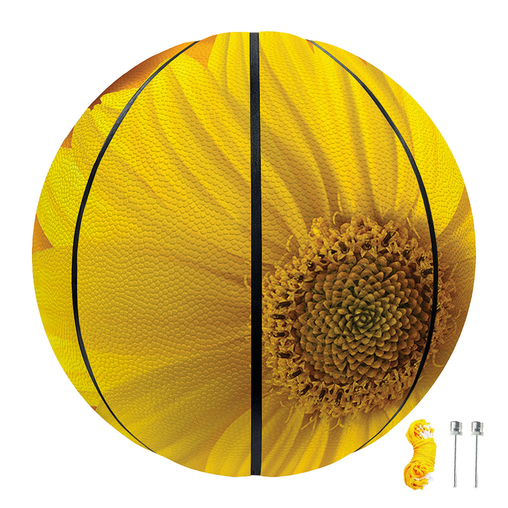 Yellow Daisy Flower Print Basketball
