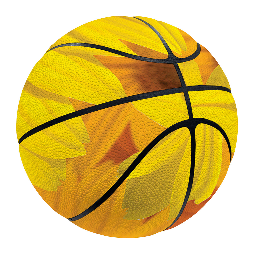 Yellow Daisy Flower Print Basketball