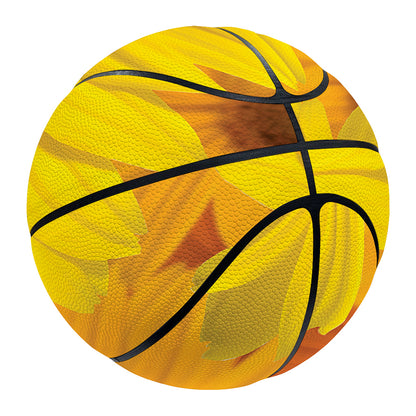 Yellow Daisy Flower Print Basketball