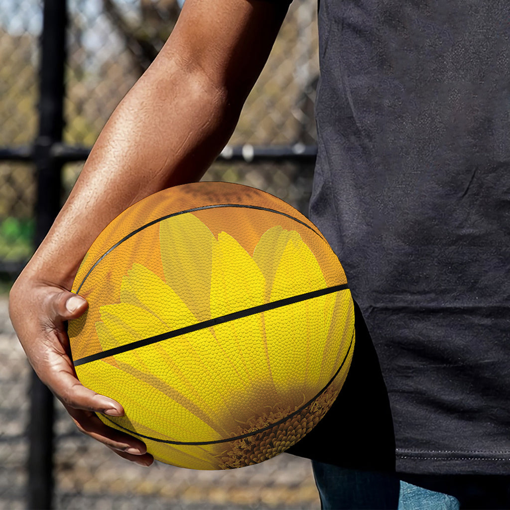 Yellow Daisy Flower Print Basketball
