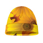 Yellow Daisy Flower Print Beanie