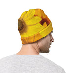 Yellow Daisy Flower Print Beanie