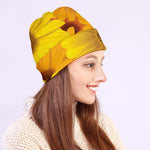 Yellow Daisy Flower Print Beanie