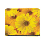 Yellow Daisy Flower Print Bifold Wallet