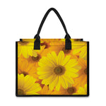 Yellow Daisy Flower Print Canvas Tote Bag